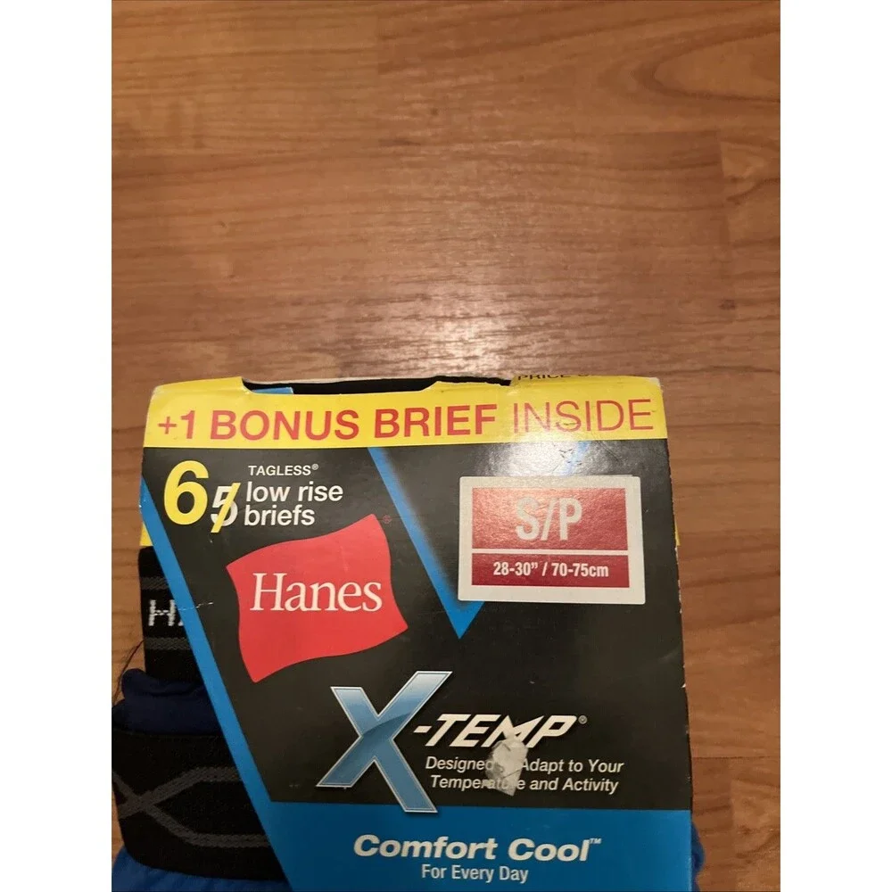 Hanes Premium Men's X-TEMP Comfort Cool Tagless 6 Low Rise Briefs Size S 28-30